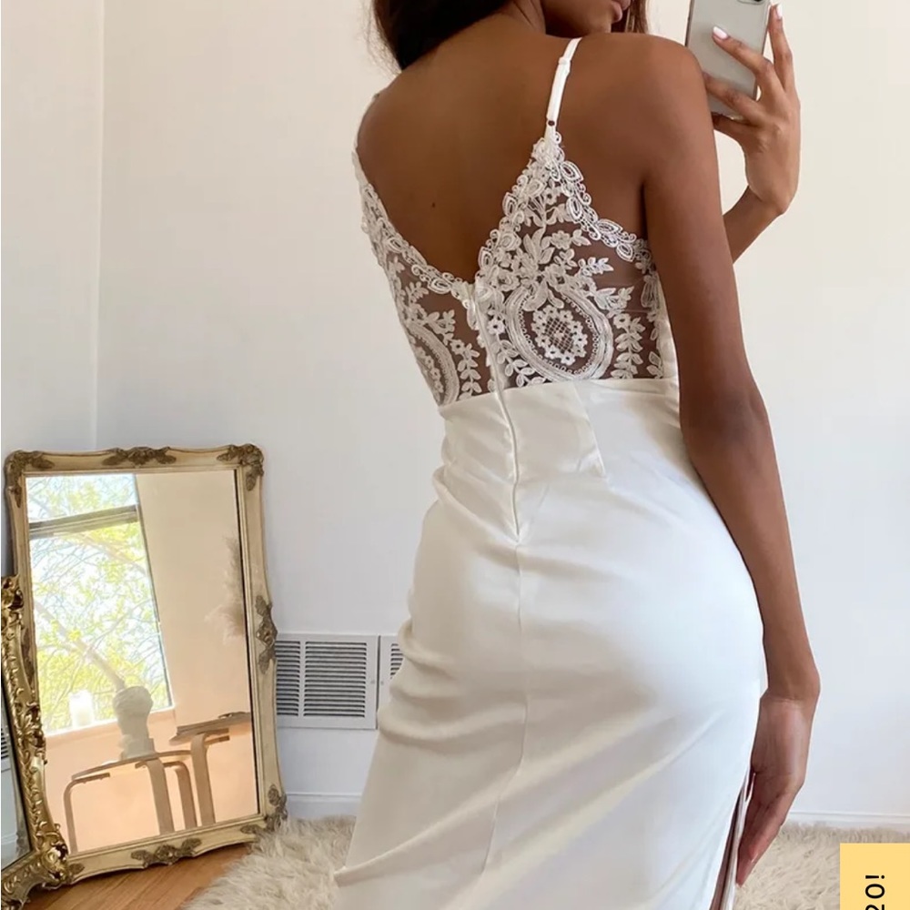 Lulus lace satin dress